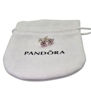 Pandora‎ Sterling Silver Pink Cherry Blossom Stud Earrings ALE S925